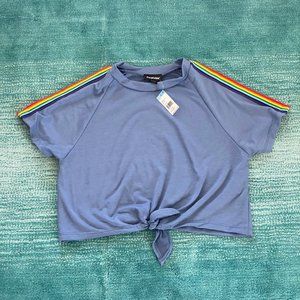 Joe Boxer Rainbow Stripe Crop Top